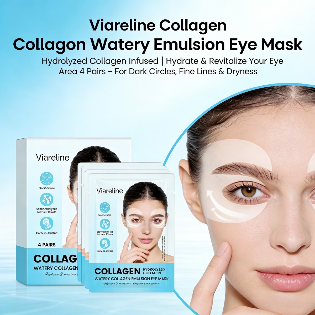 Sheet Mask Collagen - Kolajen Göz Bantları İnce Çizgileri Azaltır