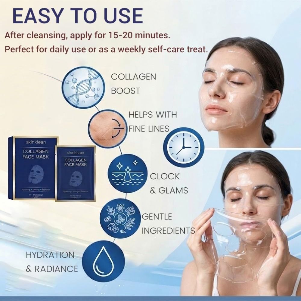 Sheet Mask Collagen - Nemlendirici Kolajen Yüz Maskesi İnce Çizgilere