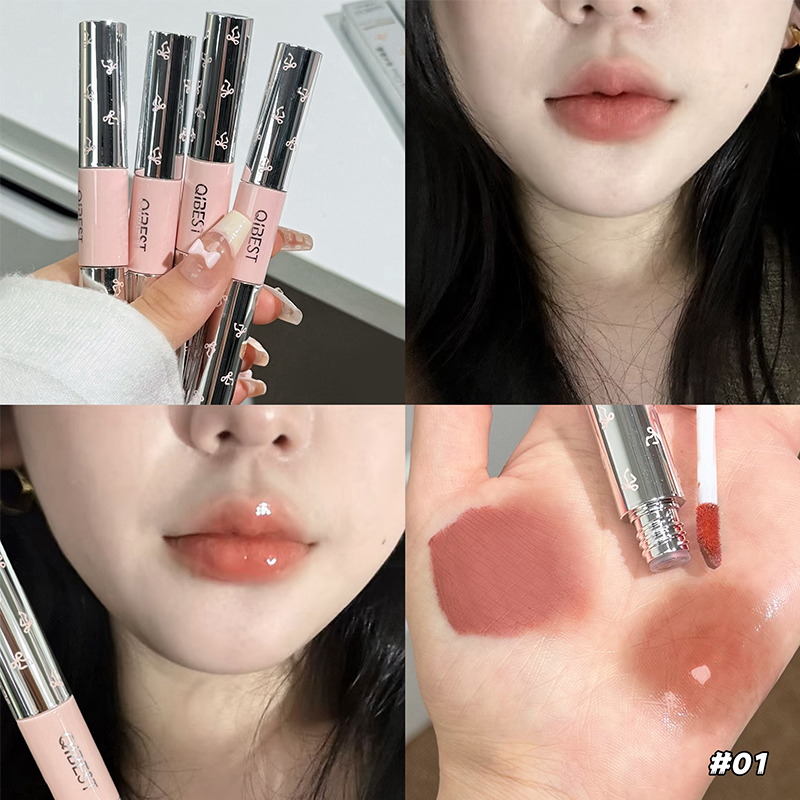 Lip Tint Korean - QIBEST Çift Başlı Dudak Parlatıcısı Mat