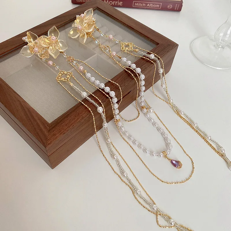Hanbok Hair Pin - Yeni Çin Tarzı Rhinestones Çiçek Saç