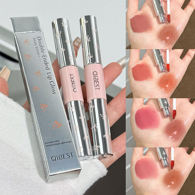 Lip Tint Korean - QIBEST Çift Başlıklı Mat Kadife Sıvı